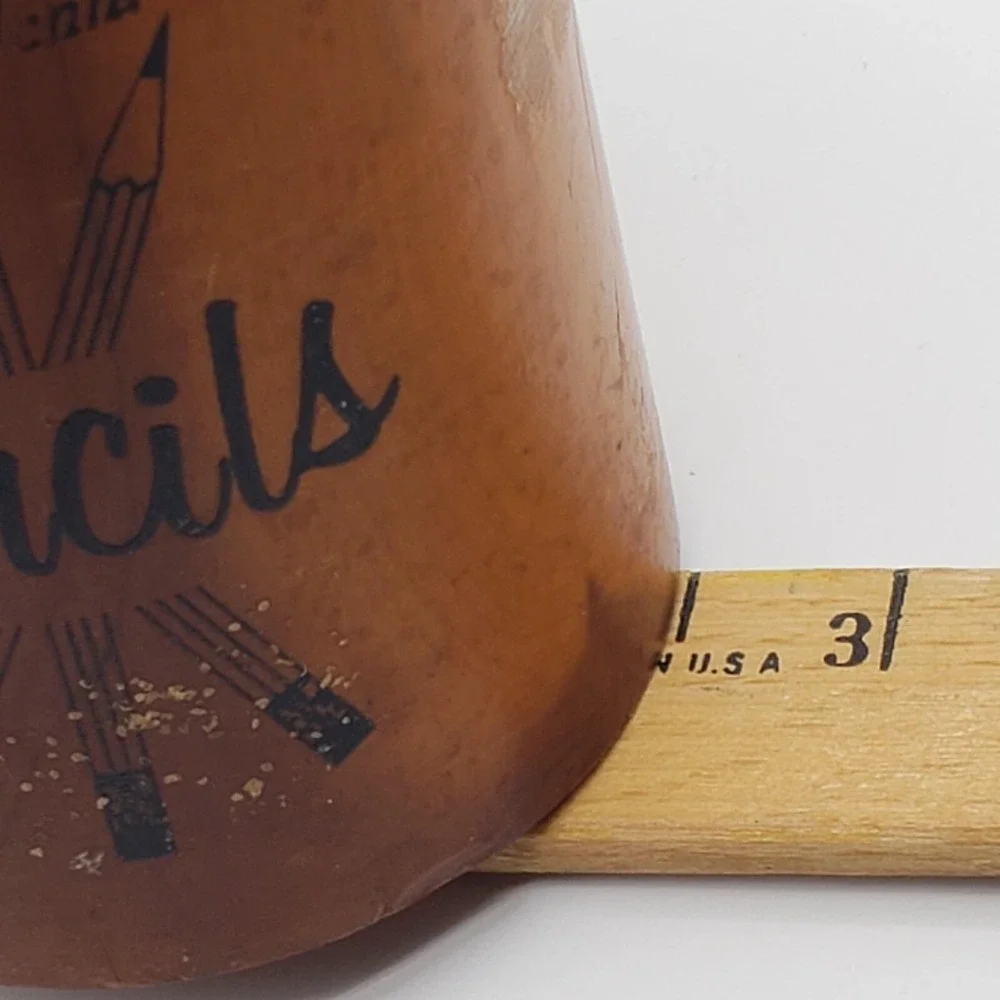 Wooden Pencil Holder Wood Cup Souvenir Great Smoky Mts Tennesse - MCM 60s/70s